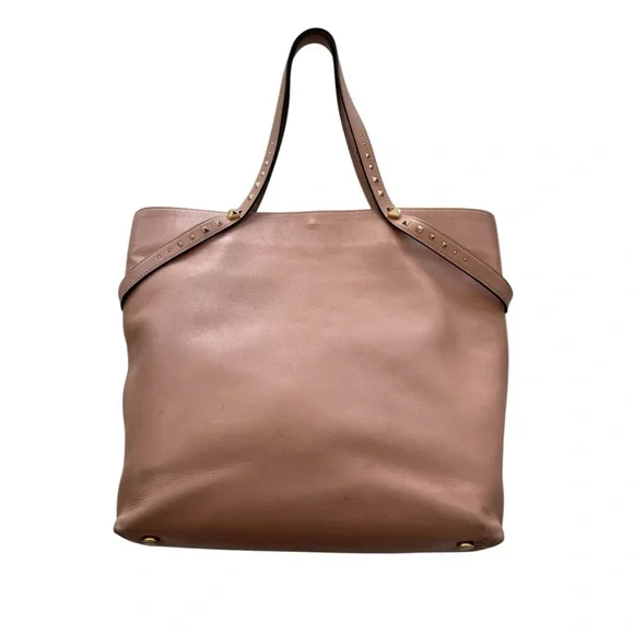 VALENTINO GARAVANI Love Stud Calfskin Leather Tote Pink - Picture 3 of 15